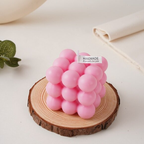 ✨ Aesthetic Bubble Cube Candle 🕯️ Soy Wax Scented Home Decor Gift - Picture 8 of 14